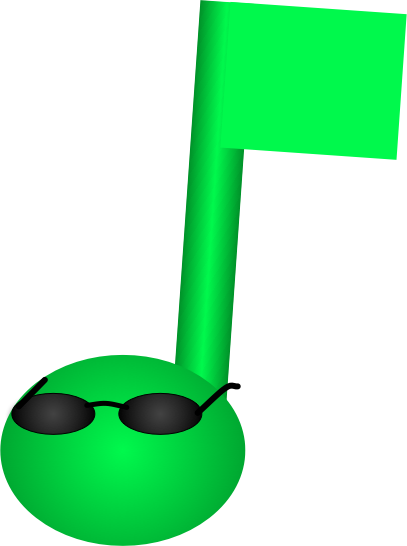MoodShuffle logo, a musical note wearing sunglasses